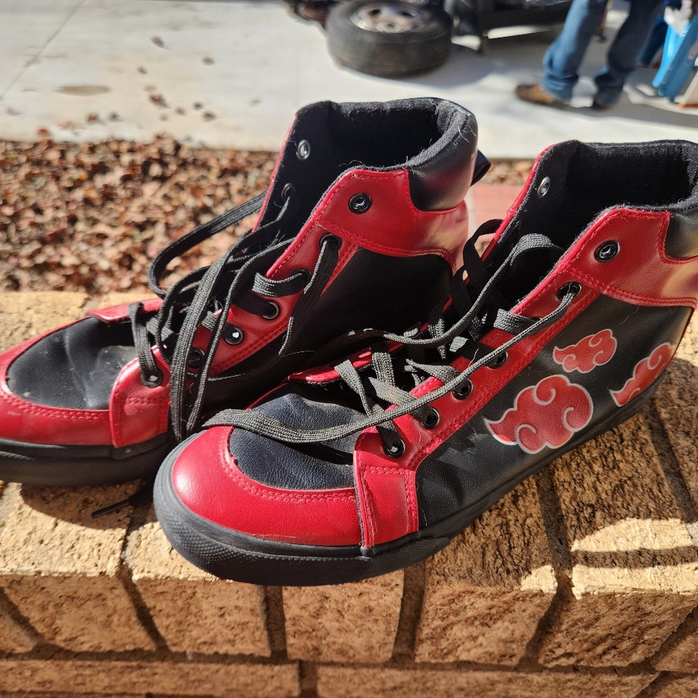 GROUNDUP Itachi Naruto Akatsuki Cosplay Hi Top Sneakers Shoes Men’s Size 8